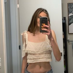 Reformation white cami top Xs